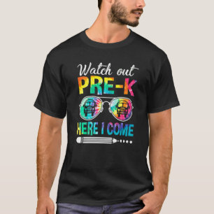 Camiseta Reloj de Tie Dye Cuidado Pre K Aquí Vengo De Vuelt