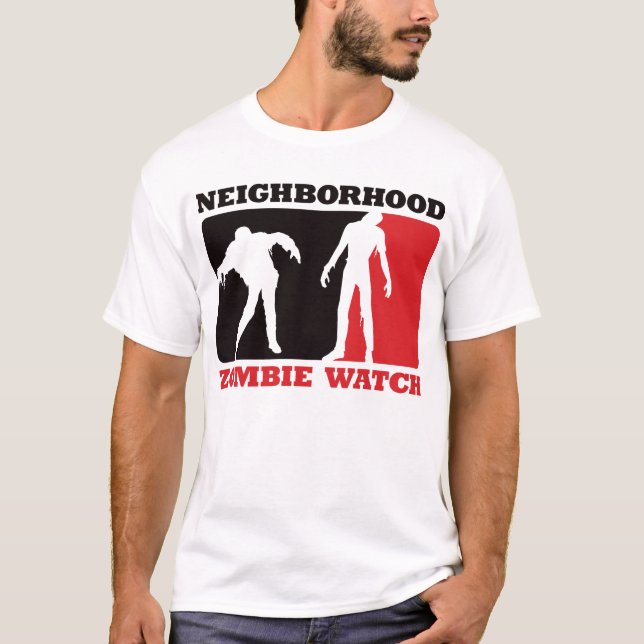 Camiseta Reloj del zombi de la vecindad - rojo (Anverso)