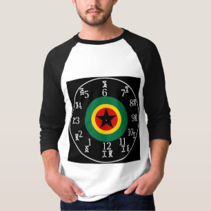 Camiseta Reloj estelar BLK etíope - Números amárico-inglés