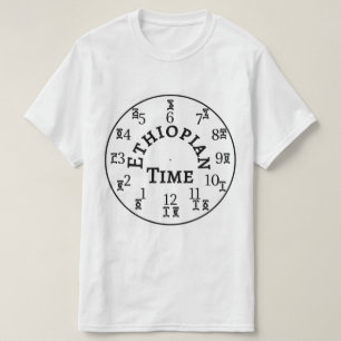 Camiseta Reloj etíope de la hora de la televisión - amhá