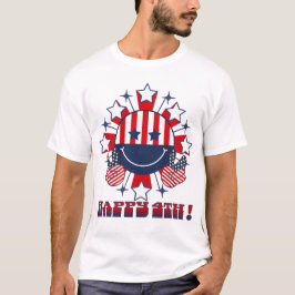 Camiseta Reloj patriótico - Feliz cuarto.
