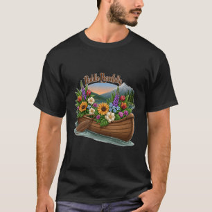 Camiseta Remar pacíficamente canoa llena de flores silvestr