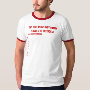 CAMISETA REMATE 10 RAZONES POR LAS QUE OBAMA DEBE SER