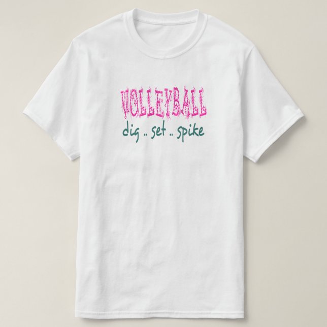 Camiseta Remate de voleibol (rosa/verde) (Diseño del anverso)