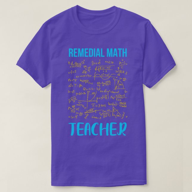 Camiseta Remedial Math Teacher  (Diseño del anverso)