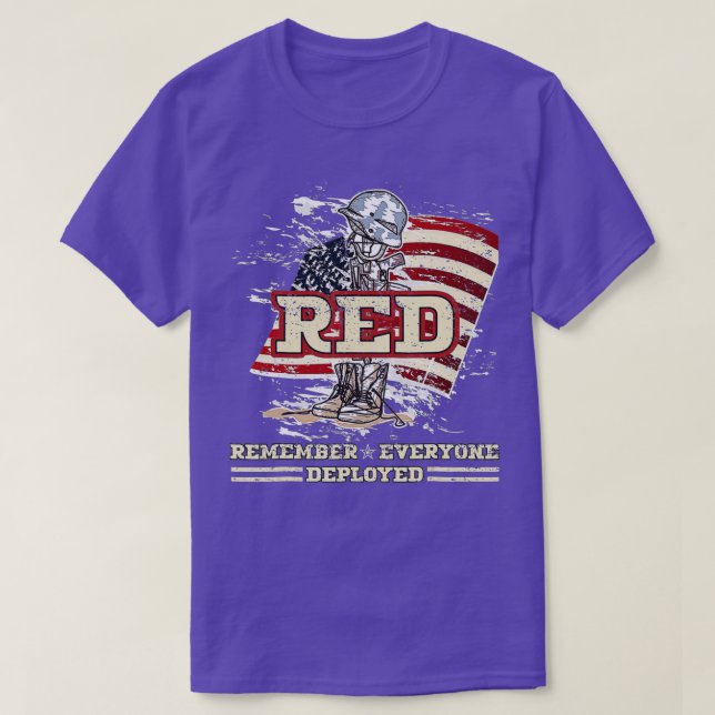 Camiseta Remember Everyone Veteran Deployed RED Friday 1 (2 (Diseño del anverso)