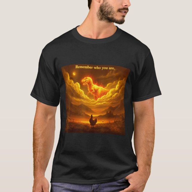 Camiseta Remember Who You Are Funny Evolution Meme Chicken  (Anverso)