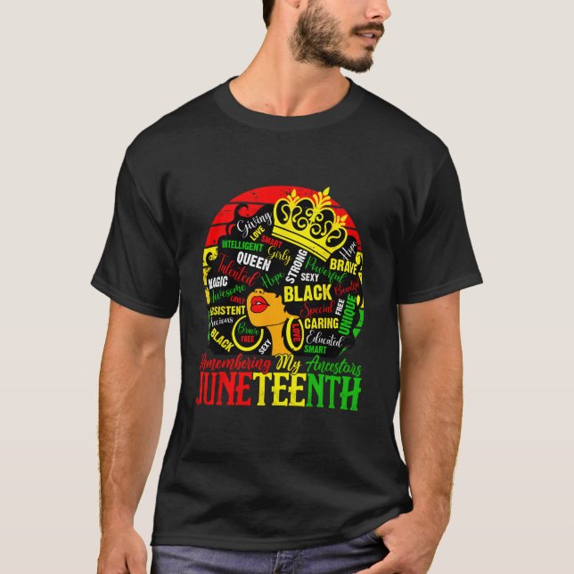 Camiseta Remembering My Ancestors Junenth Celebrate Black (Anverso)