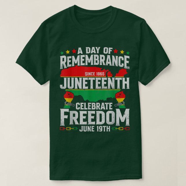 Camiseta Remembrance Celebrate Freedom Juneteenth Black His (Diseño del anverso)