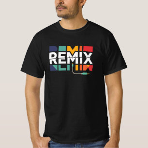 Camiseta Remix de Audio   Gráfico Geométrico Retro de Músic