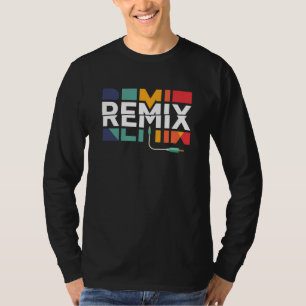 Camiseta Remix de Audio Gráfico Geométrico Retro de Músic