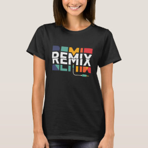 Camiseta Remix de Audio Gráfico Geométrico Retro de Músic