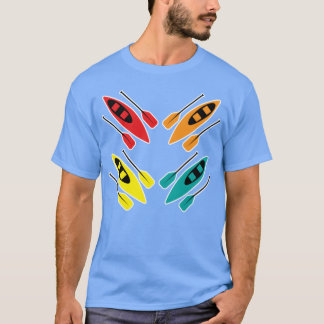 Camiseta Remo colorido de kayak patrón arte chica