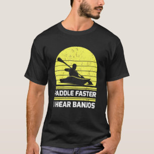 Camiseta Remo de Kayak Retro Vintage Más Rápido Escucho Ban