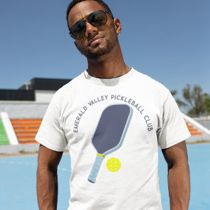 Camiseta Remo de Pickleball Personalizado Azul y Amarillo