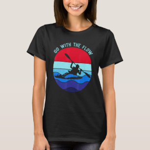 Camiseta Remo en kayak Retro Vintage Atardecer Río Kayak