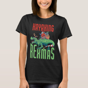 Camiseta Remo en kayak Rexmas T-rex Dinosaurio Navidad Fies