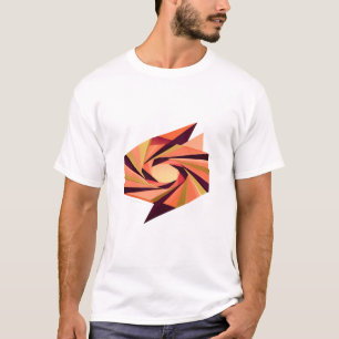 Camiseta Remolino abstracto facetado de origami de naranja