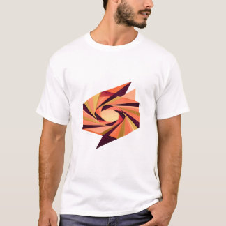 Camiseta Remolino abstracto facetado de origami de naranja 