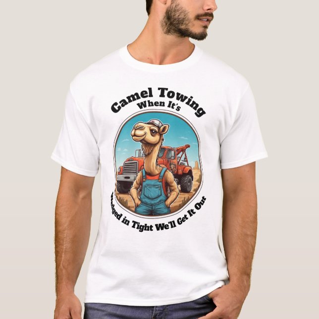 Camiseta Remolque de camello encajado en un aprieto (Anverso)
