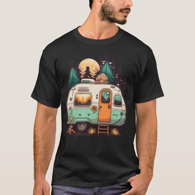Camiseta Remolque de camping vintage (Anverso)