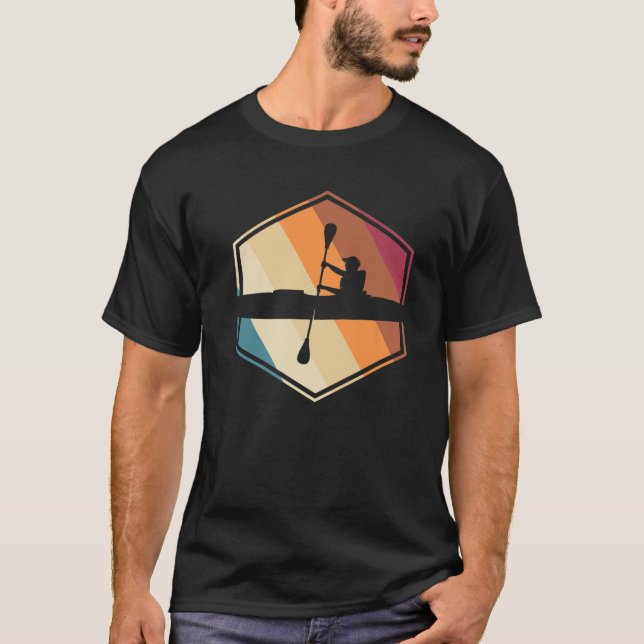 Camiseta Remolque retro, canoa, Kayaker (Anverso)