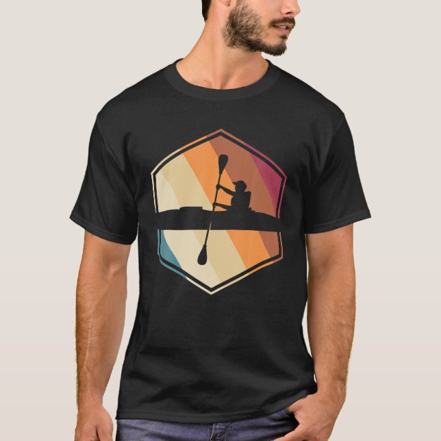 Camiseta Remolque retro, canoa, Kayaker (Anverso)