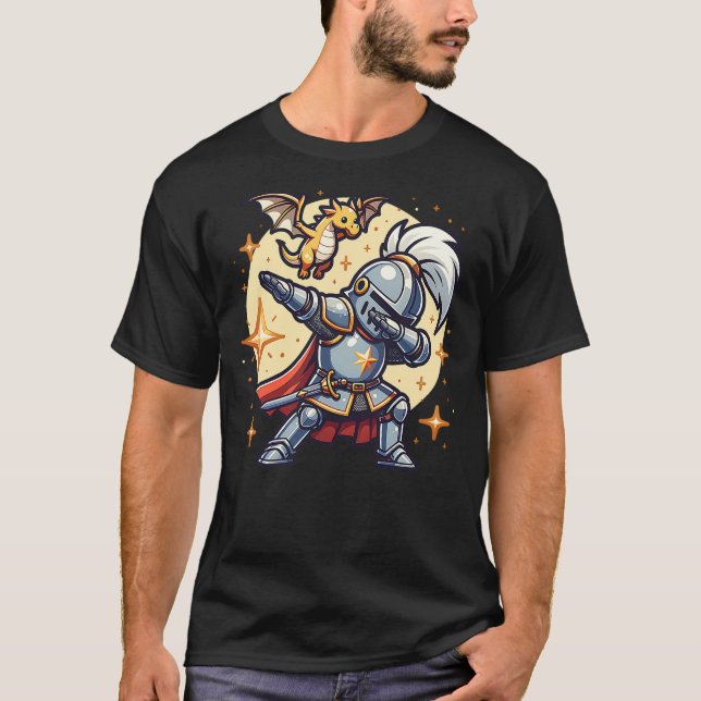 Camiseta Ren Faire Dabbing Medieval Knight Dragon Funny Ren (Anverso)