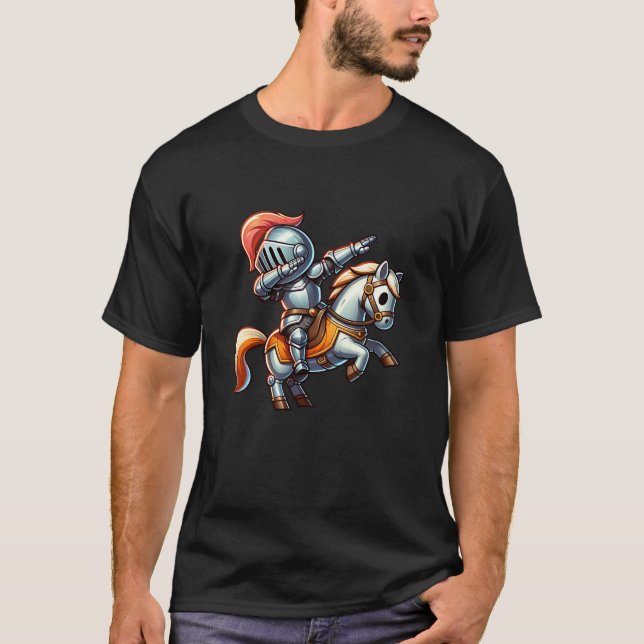 Camiseta Ren Faire Dabbing Medieval Knight Horse Renaissanc (Anverso)