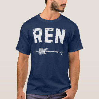 Camiseta Ren Guitar Latido Musical Guitarrista Retro Vintag
