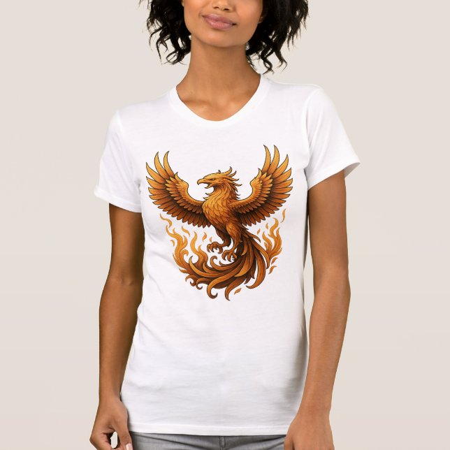 Camiseta Renacimiento de Phoenix - Sube en oro (Anverso)