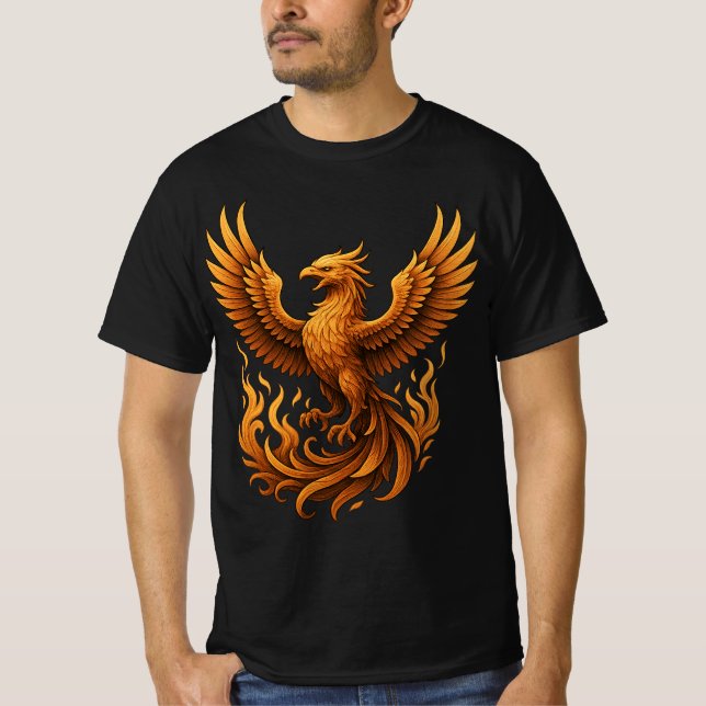 Camiseta Renacimiento de Phoenix - Sube en oro (Anverso)