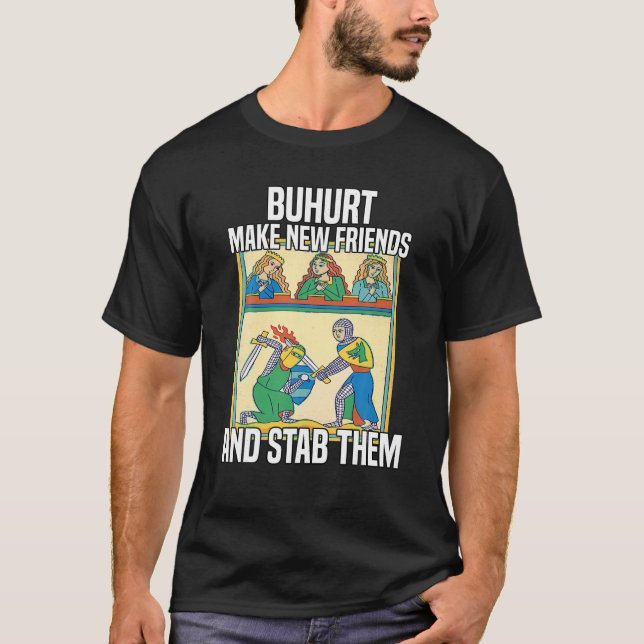 Camiseta Renacimiento fanático de Buhís en esgrima de espad (Anverso)