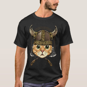 Camiseta Renacimiento gato vikingo nórdico pagano Valhalla