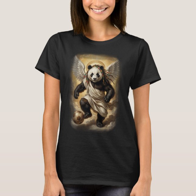 Camiseta Renaissance Panda Style playing Soccer on a  (Anverso)