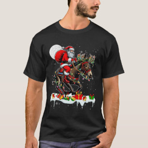 Camiseta Rendero de mula Santa Riding Xmas Granja amante de