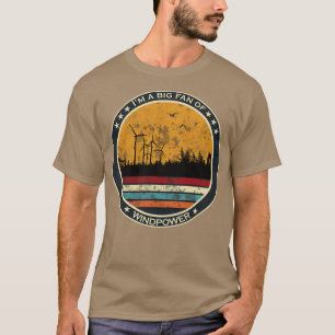 Camiseta renewable energy wind farm in the forest at sunset