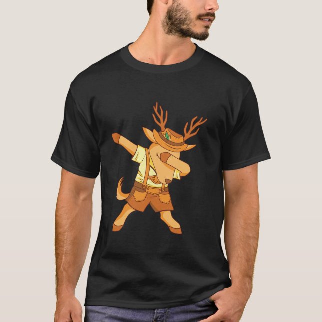 Camiseta Reno bailarín con ropa de traje bávaro (Anverso)