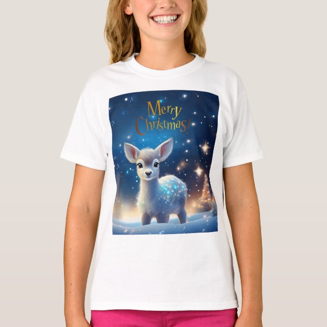 Camiseta Reno bebé con el saludo de Feliz Navidad (Anverso)