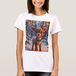 Camiseta Reno Bebé En Bosque De Nieve
