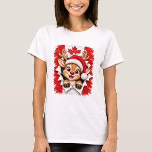 Camiseta Reno canadiense de Navidad