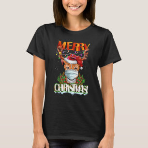 Camiseta Reno Con Gafas De Sol Con Máscara Merry Christm
