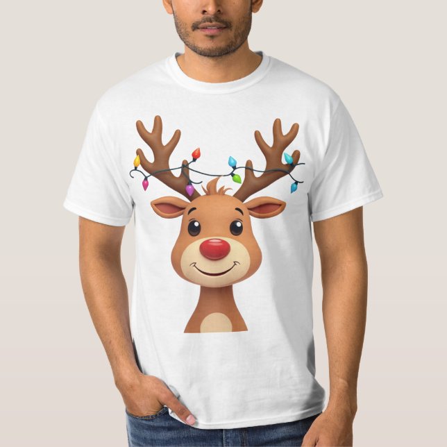 Camiseta Reno con luces Navidades (Anverso)