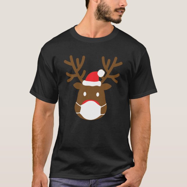 Camiseta Reno Con Navidades De Máscara De Cara Familia 2020 (Anverso)