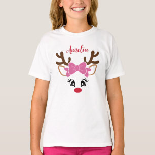 Camiseta Reno Cuto Con Navidades De Nombre