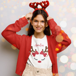 Camiseta Reno Cuto Con Navidades De Nombre