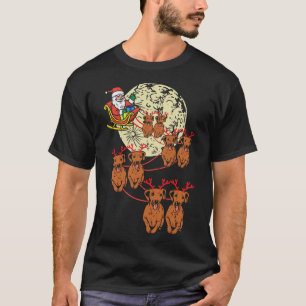 Camiseta Reno Dachshund Santa Navidades Mascota Weiner Dog
