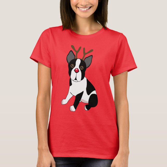 Camiseta Reno de Boston Terrier (Anverso)