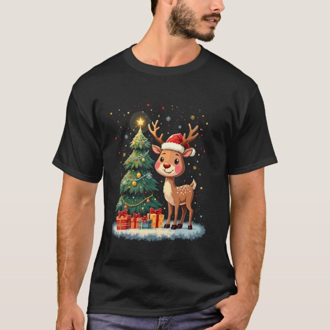 Camiseta reno de decoración de Navidad (Anverso)