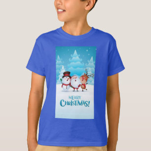 Camiseta Reno de hombre de nieve, Navidad de Santa Feliz